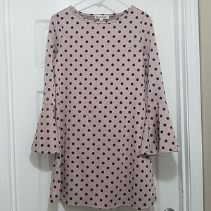 Long flare sleeve dress